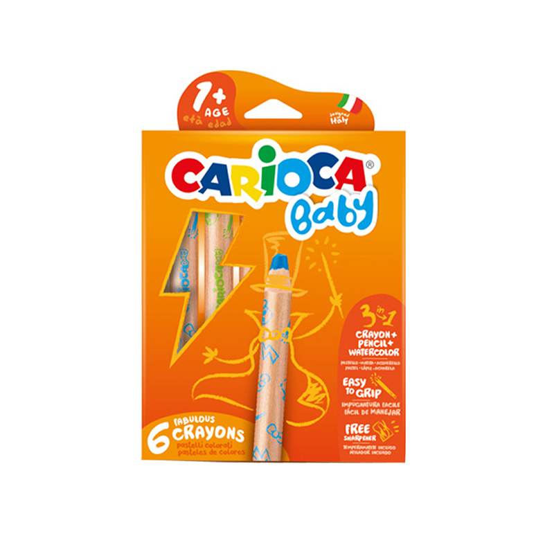 Crayón 3 En 1 Baby 6 Colores Carioca - Ps